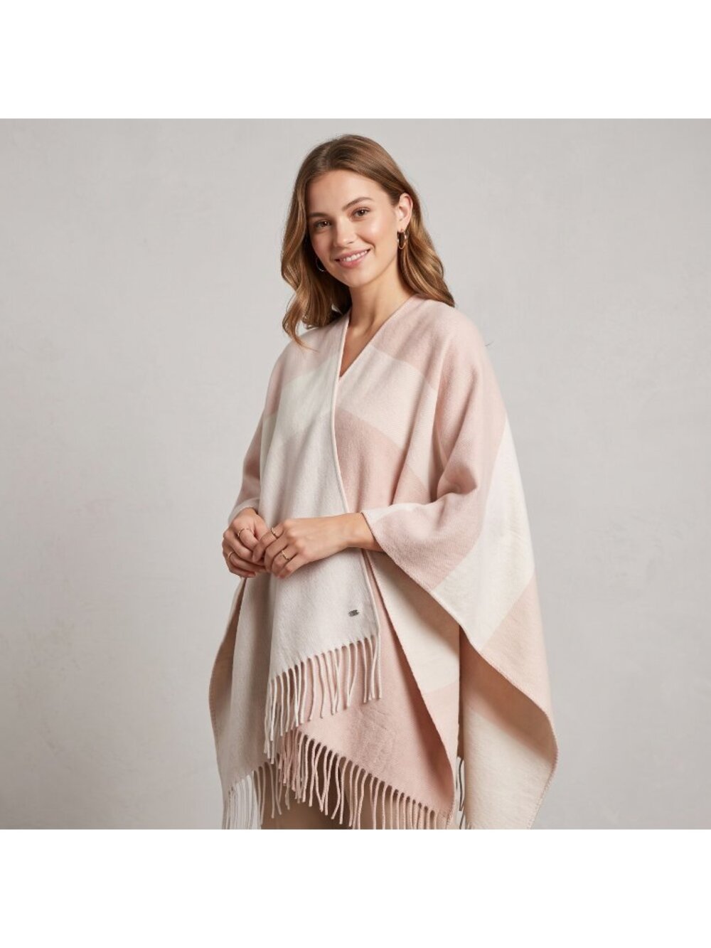 Soia & Kyo Women's Woven Scarf Cardigan Wrap Scarfigan with Fringe NWT MSRP $85